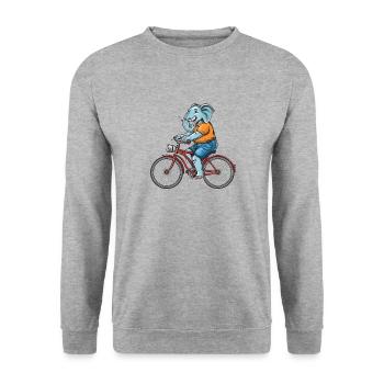 BICYCLE ELEPHANT - Unisex Sweatshirt - salt & pepper - Front - Alina (178cm) & Michal (187cm)