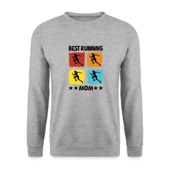 Meilleure maman qui court - Sweat-shirt Unisexe - gris chiné - Devant - Alina (178cm) & Michal (187cm)