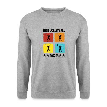 Best Volleyball Mom - Unisex Sweatshirt - salt & pepper - Front - Alina (178cm) & Michal (187cm)