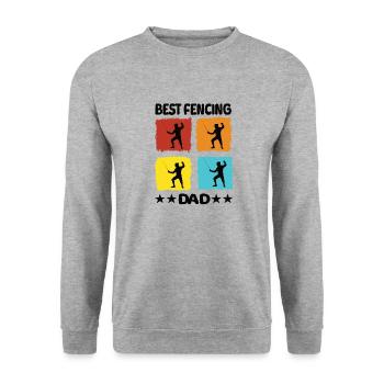 Best Fencing Dad - Unisex Pullover - Weißgrau meliert - Vorne - Alina (178cm) & Michal (187cm)