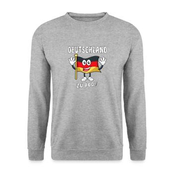 ALLEMAGNE 100% DRAPEAU - Sweat-shirt Unisexe - gris chiné - Devant - Alina (178cm) & Michal (187cm)