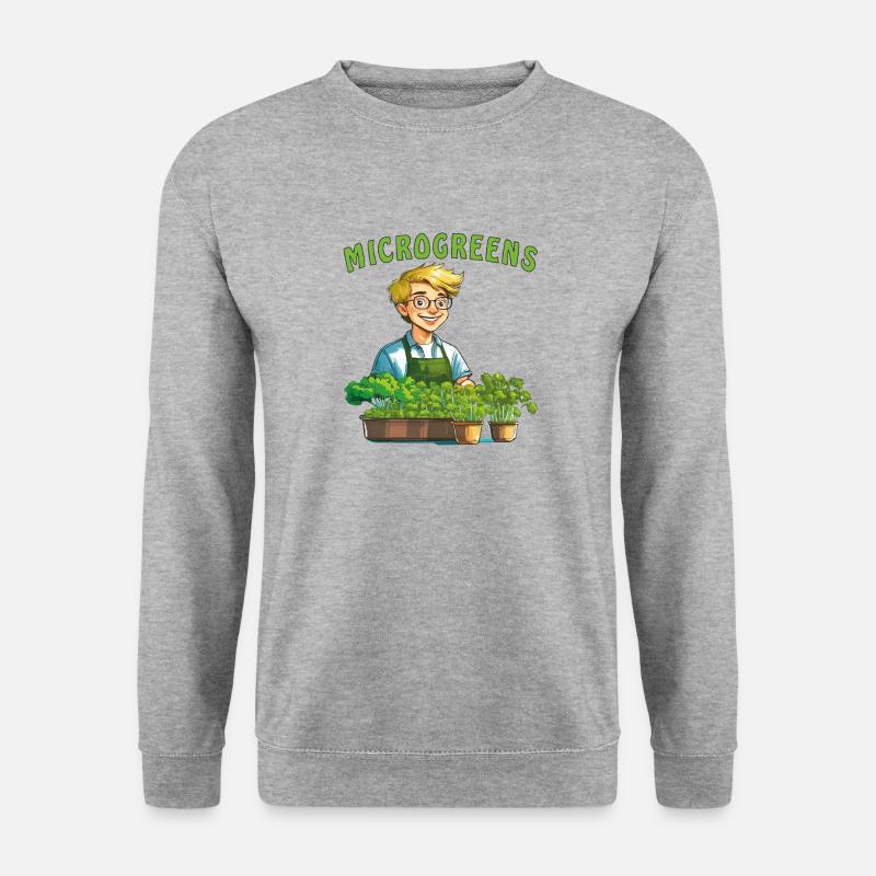 PFLANZEN MICROGREENS - Unisex Pullover - Weißgrau meliert