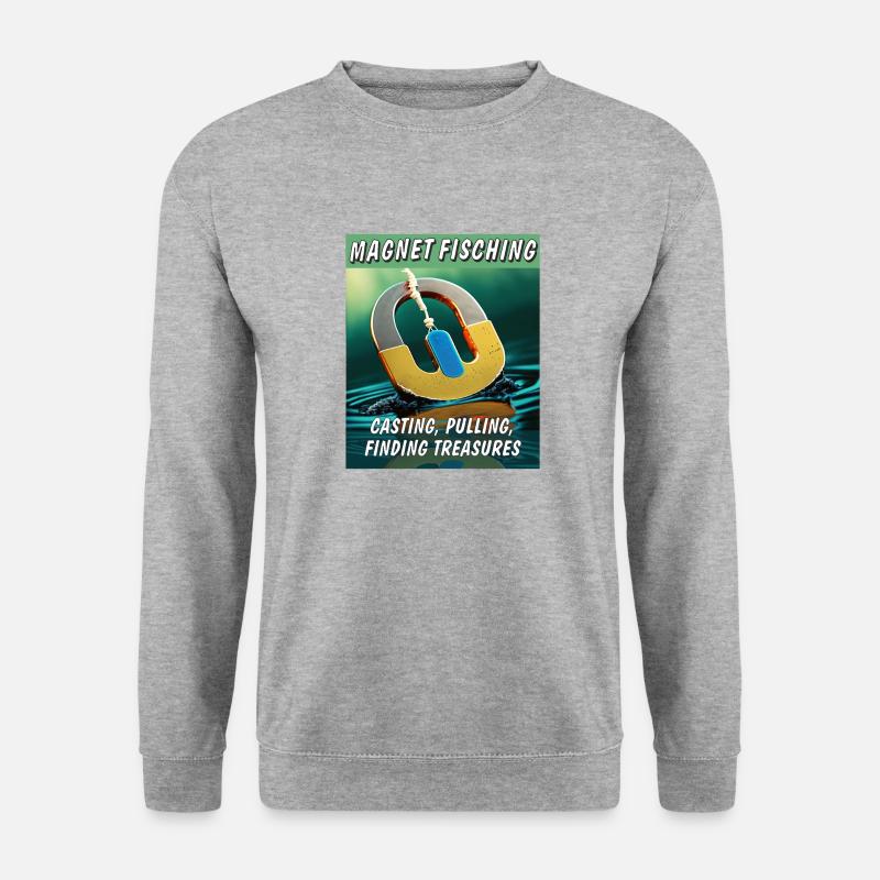 MAGNETFISCHING CASTING PULLING FINDING - Unisex Pullover - Weißgrau meliert