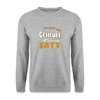 JE SUIS FATIGUÉ DES HURLEMENTS - Sweat-shirt Unisexe - gris chiné - Devant - Alina (178cm) & Michal (187cm)