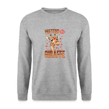 Drôle d’animal girafe prétendre que je suis une girafe - Sweat-shirt Unisexe - gris chiné - Devant - Alina (178cm) & Michal (187cm)