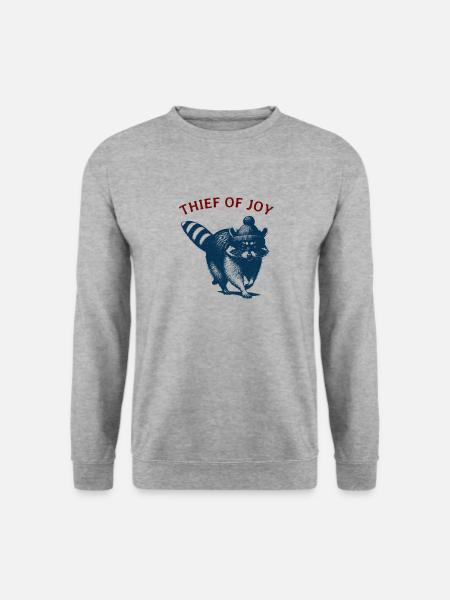 Thief of Joy - Räuber Waschbär - Unisex Pullover - Weißgrau meliert