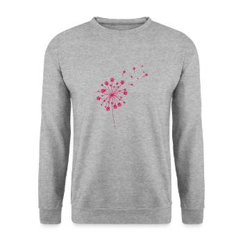 Dandelion Paw Funny Dog Animal Pawprint Puppy Day - Unisex Sweatshirt - salt & pepper - Front - Alina (178cm) & Michal (187cm)