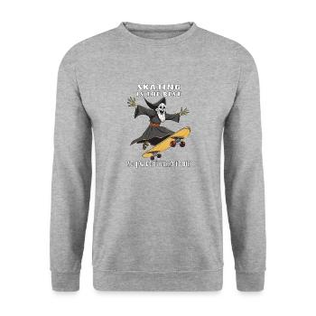 SENSENMANN SKATING IS THE BEST - Unisex Pullover - Weißgrau meliert - Vorne - Alina (178cm) & Michal (187cm)