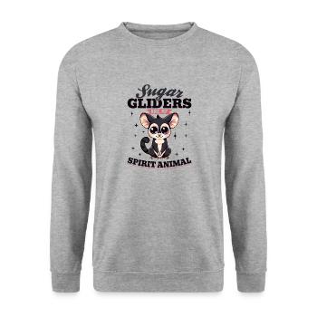 Les phalanges volantes sont mon animal spirituel - Sweat-shirt Unisexe - gris chiné - Devant - Alina (178cm) & Michal (187cm)