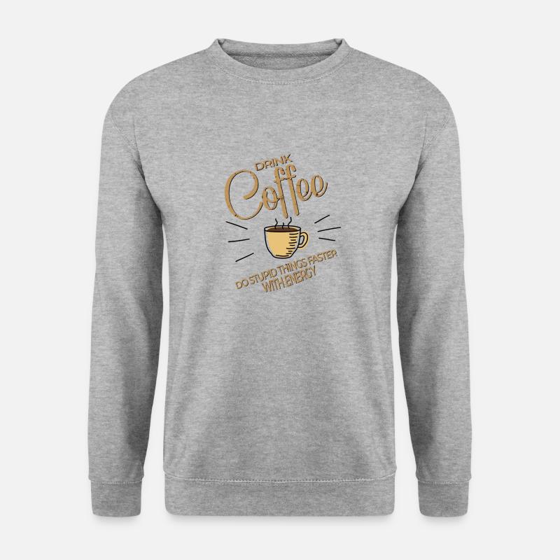 Coffee - Unisex Pullover - Weißgrau meliert