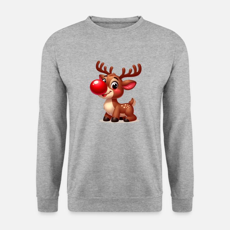 Rentier - Unisex Pullover - Weißgrau meliert
