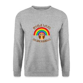 I'm Owl Ways Chasing Rainbows Funny Bird Lover - Unisex Sweatshirt - salt & pepper - Front - Alina (178cm) & Michal (187cm)