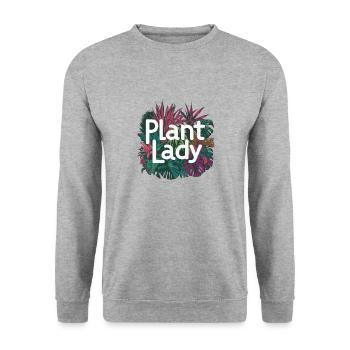 PFLANZEN-LADY - Unisex Pullover - Weißgrau meliert - Vorne - Alina (178cm) & Michal (187cm)