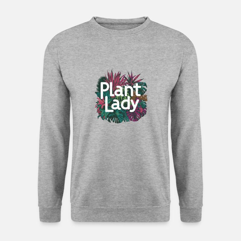 PFLANZEN-LADY - Unisex Pullover - Weißgrau meliert