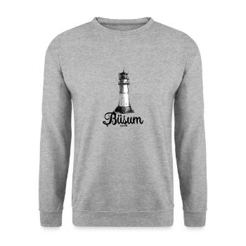Büsum Leuchttürme - Nordsee Nordseeküste - Unisex Pullover - Weißgrau meliert - Vorne - Alina (178cm) & Michal (187cm)