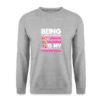 Standing upside down is normal for me - Unisex Sweatshirt - salt & pepper - Front - Alina (178cm) & Michal (187cm)