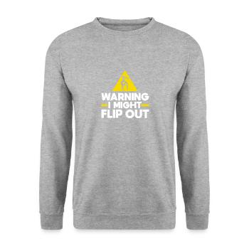 Warning: I might freak out - Unisex Sweatshirt - salt & pepper - Front - Alina (178cm) & Michal (187cm)