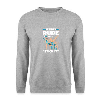 Es Ist Nicht Unhöflich Zu Schreien - Unisex Pullover - Weißgrau meliert - Vorne - Alina (178cm) & Michal (187cm)