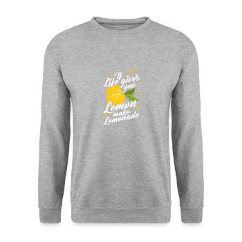 Quand la vie vous donne un citron, faites - Sweat-shirt Unisexe - gris chiné - Devant - Alina (178cm) & Michal (187cm)