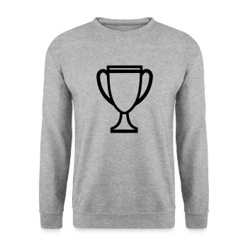 trophy - Unisex Sweatshirt - salt & pepper - Front - Alina (178cm) & Michal (187cm)