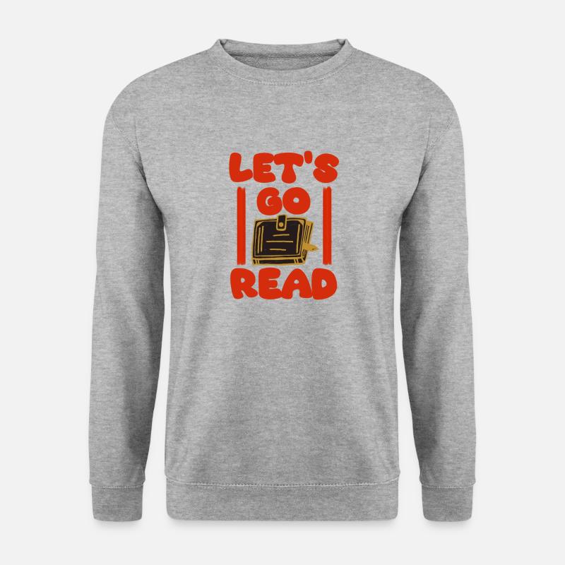 Bücher lesen lustig - Unisex Pullover - Weißgrau meliert