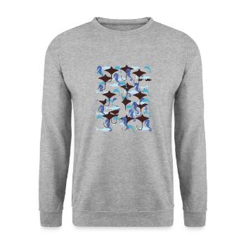 Ocean Camouflage – marine life in camouflage style - Unisex Sweatshirt - salt & pepper - Front - Alina (178cm) & Michal (187cm)
