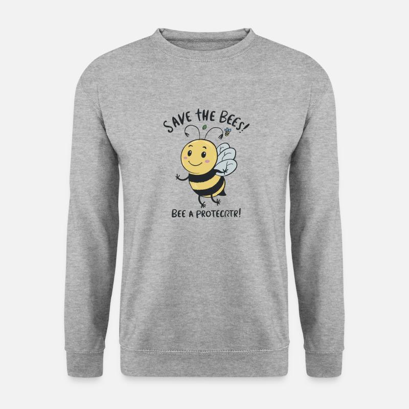 RETTET DIE BIENEN - Unisex Pullover - Weißgrau meliert