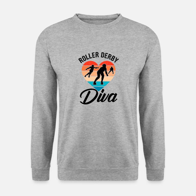 Witziger Rollschuh Spruch - Unisex Pullover - Weißgrau meliert