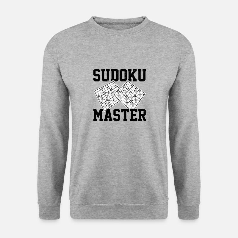 Witziger Sudoku Spruch - Unisex Pullover - Weißgrau meliert