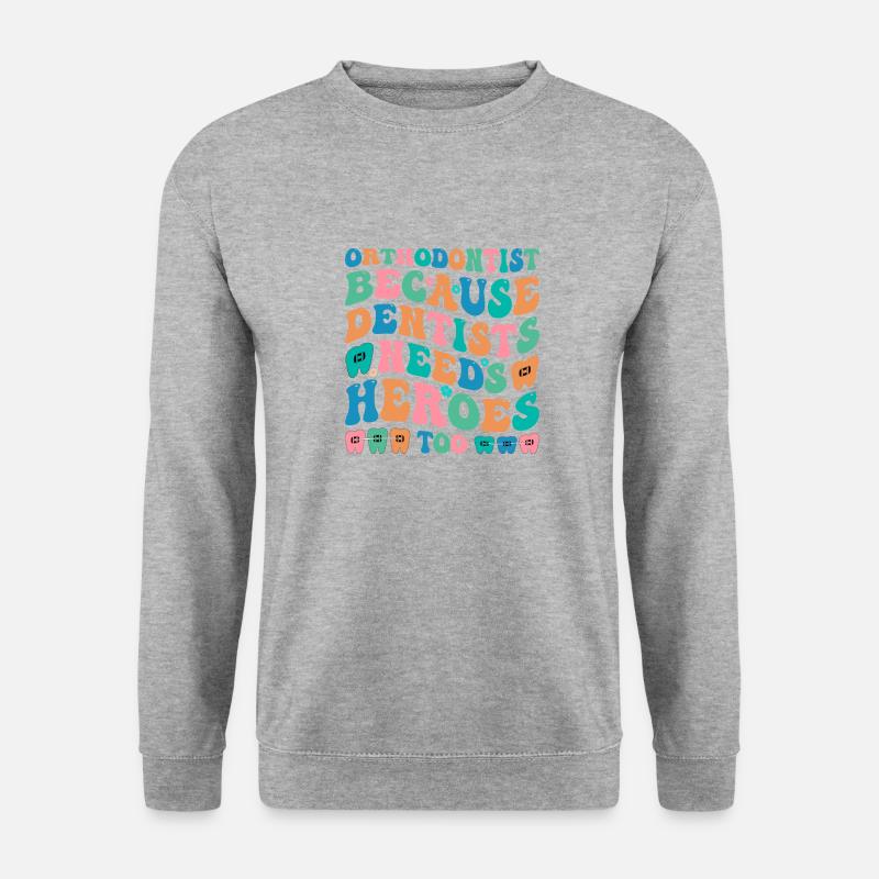 Zahnspange Kieferorthopäde - Unisex Pullover - Weißgrau meliert