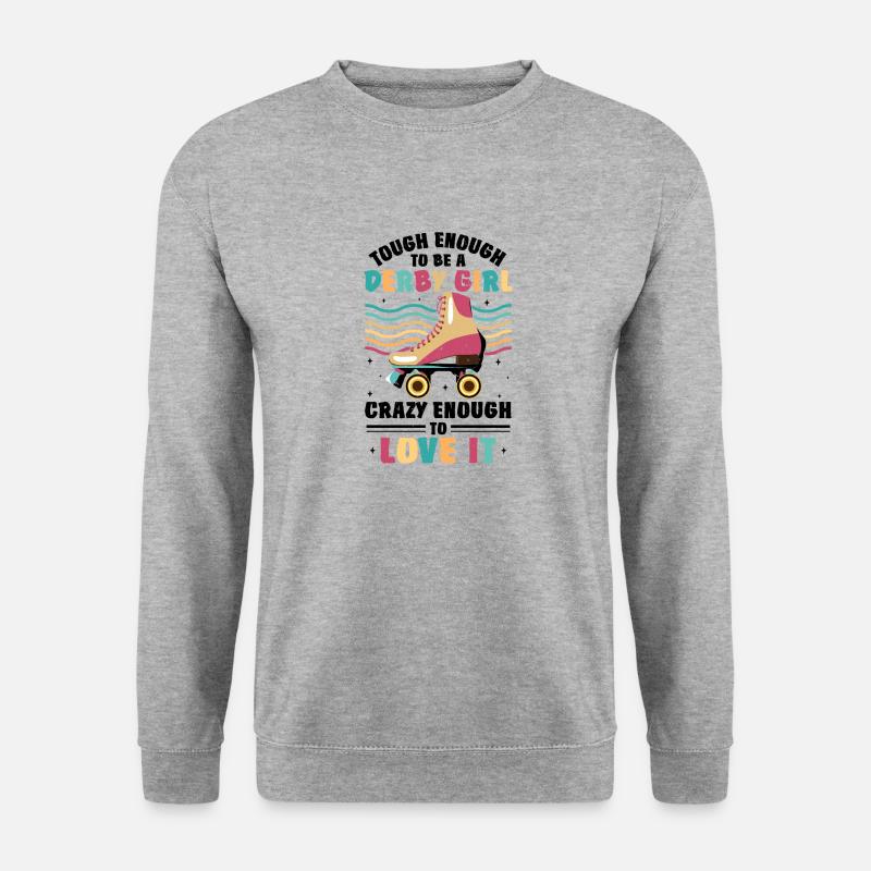 Witziger Rollschuh Spruch - Unisex Pullover - Weißgrau meliert