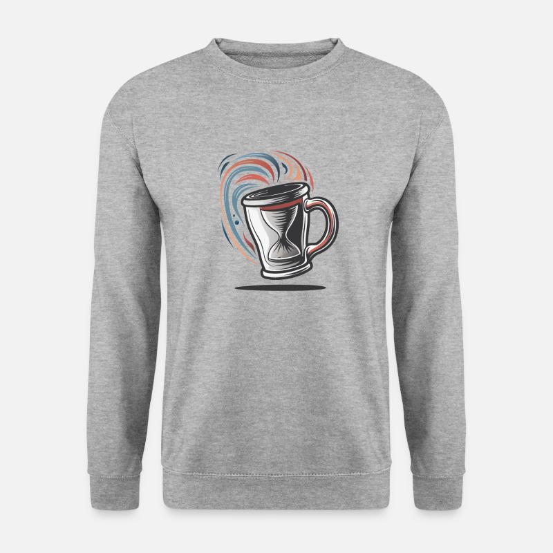 EINE ZEITREISENDE KAFFEETASSE - Unisex Pullover - Weißgrau meliert