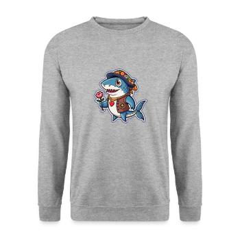 REQUINS - Sweat-shirt Unisexe - gris chiné - Devant - Alina (178cm) & Michal (187cm)