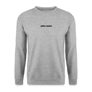 Camping - Happy Camper - Unisex Pullover - Weißgrau meliert - Vorne - Alina (178cm) & Michal (187cm)
