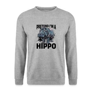 Hippo Hippopotamus Animal Pretend I'm A Hippo - Unisex Sweatshirt - salt & pepper - Front - Alina (178cm) & Michal (187cm)