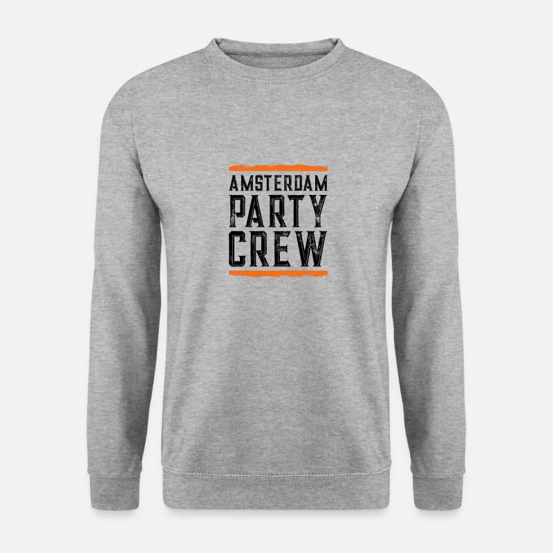 Amsterdam Party Crew - Unisex Pullover - Weißgrau meliert