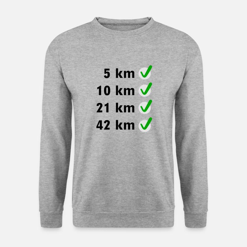 Marathon Checkliste - Unisex Pullover - Weißgrau meliert