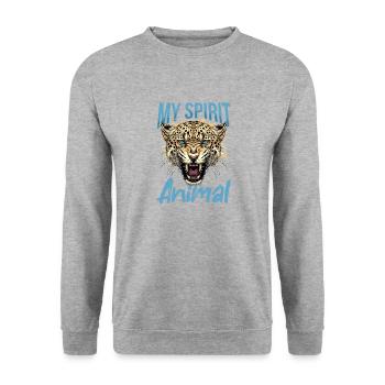 Drôle de Jaguar Animal mon animal spirituel - Sweat-shirt Unisexe - gris chiné - Devant - Alina (178cm) & Michal (187cm)