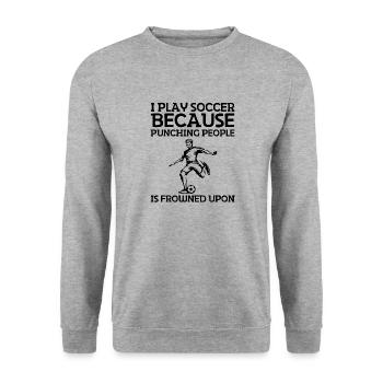 Fußballmannschaft Fußballdesign Fußballspieler - Unisex Pullover - Weißgrau meliert - Vorne - Alina (178cm) & Michal (187cm)