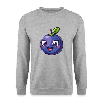 Bande dessinée Myrtille sucrée - Sweat-shirt Unisexe - gris chiné - Devant - Alina (178cm) & Michal (187cm)