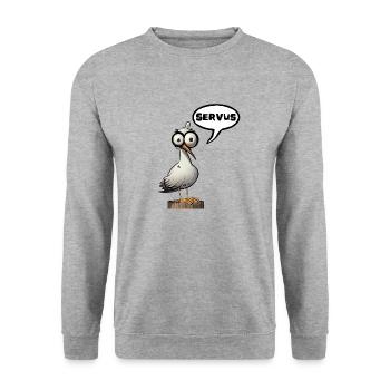 Servus - Unisex Sweatshirt - salt & pepper - Front - Alina (178cm) & Michal (187cm)