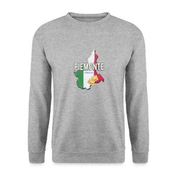 Piémont Italie Région Rétro Carte Murale Vintage - Sweat-shirt Unisexe - gris chiné - Devant - Alina (178cm) & Michal (187cm)