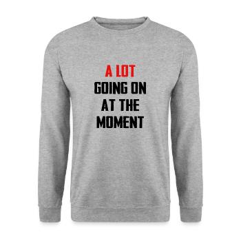 Eine Menge im Moment für Männer, Frauen, Kinder - Unisex Pullover - Weißgrau meliert - Vorne - Alina (178cm) & Michal (187cm)