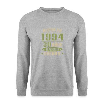 Hergestellt im Jahr 1994. Geschenk zum 30. Geburtstag - Unisex Pullover - Weißgrau meliert - Vorne - Alina (178cm) & Michal (187cm)