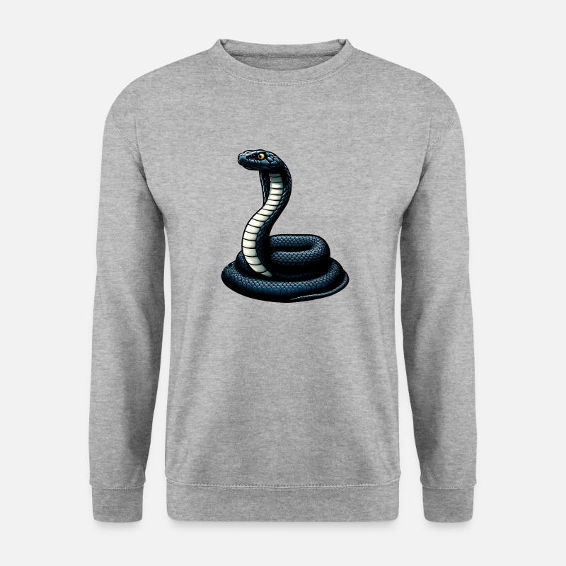 Schwarze Schlangen-Mamba - Unisex Pullover - Weißgrau meliert