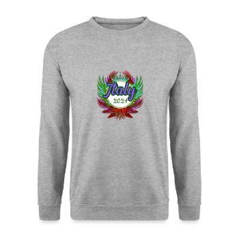 Italien 2024 Team - Unisex Pullover - Weißgrau meliert - Vorne - Alina (178cm) & Michal (187cm)