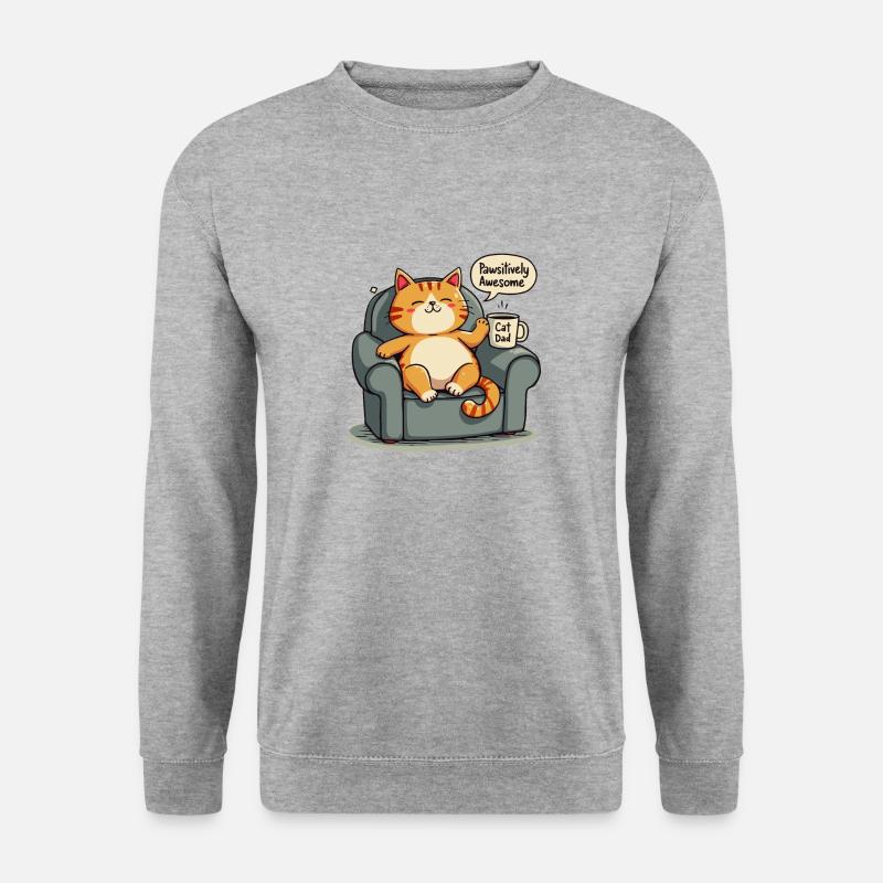 KATZ-VATER - Unisex Pullover - Weißgrau meliert