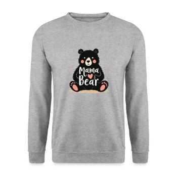 MAMA BEAR - Unisex Sweatshirt - salt & pepper - Front - Alina (178cm) & Michal (187cm)