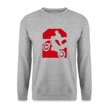 Moto 2 biker - Unisex Sweatshirt - salt & pepper - Front - Alina (178cm) & Michal (187cm)