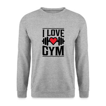 I Love Gym - Unisex Sweatshirt - salt & pepper - Front - Alina (178cm) & Michal (187cm)